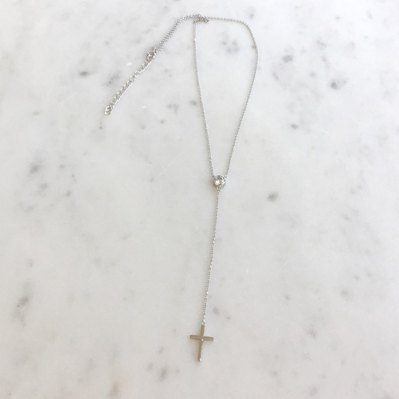 Sale $26 Firm! Sterling Silver Cross Drop Necklace - Picture 3 of 12